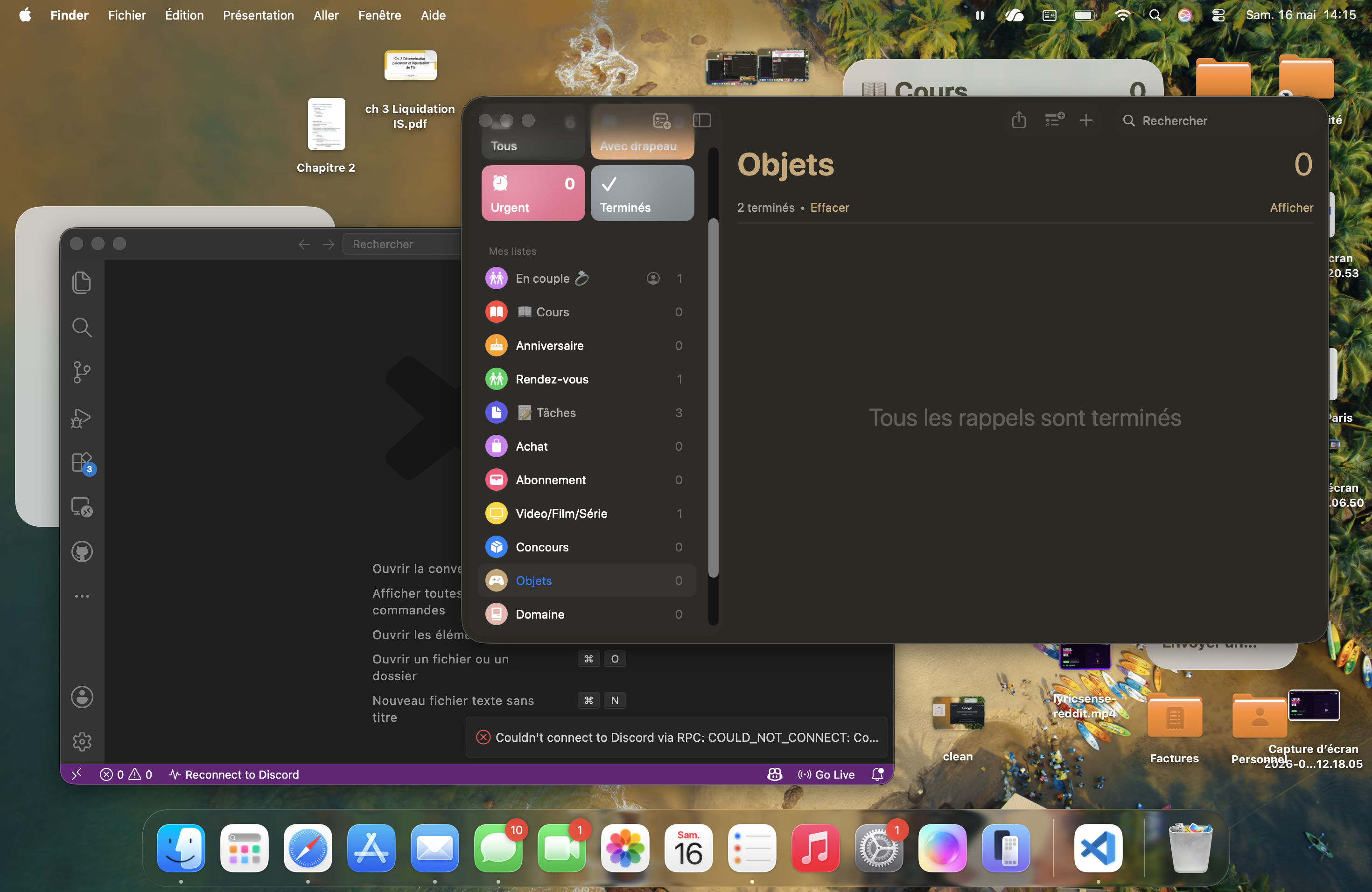 Cluttered macOS desktop before Stage Mode
